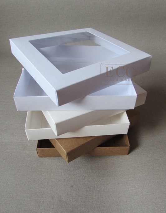 Pudełko 160x160x25mm - białe z okienkiem