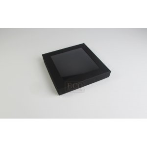 Pudełko 160x160x25mm - czarne z okienkiem