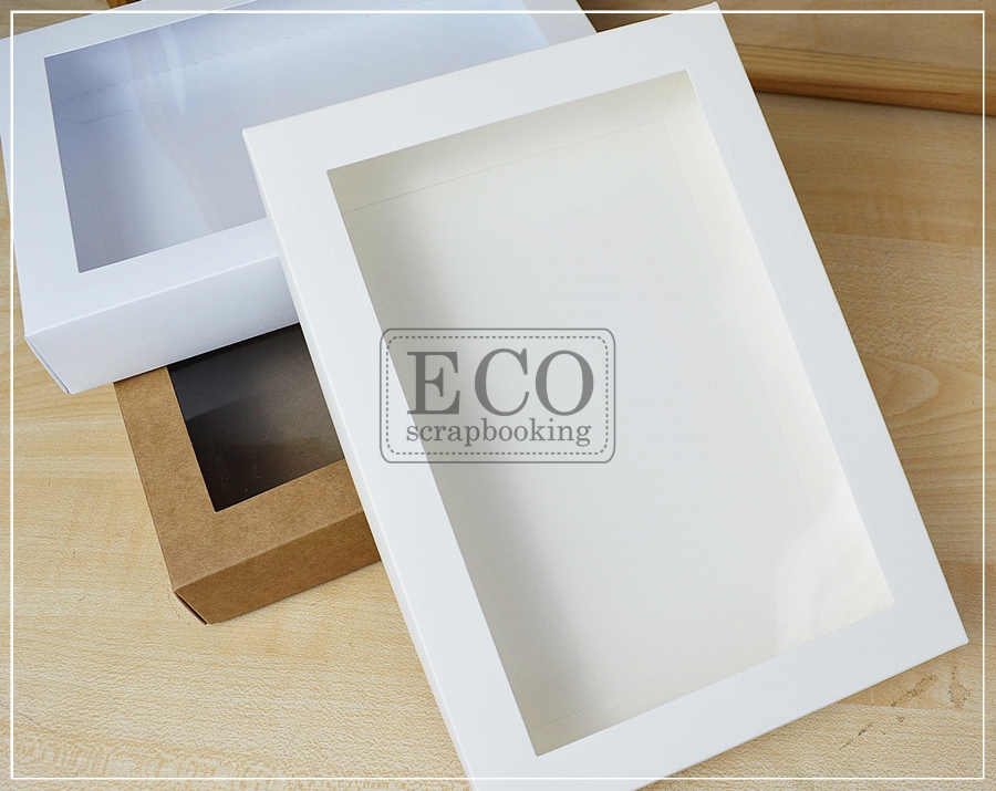 Pudełko 220x155x35mm - białe z okienkiem